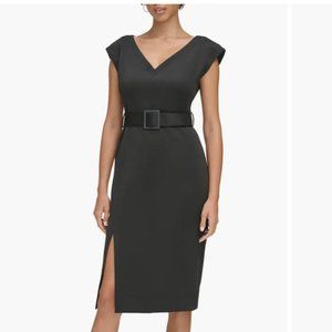 Calvin Klein Belted Sheath Dress
